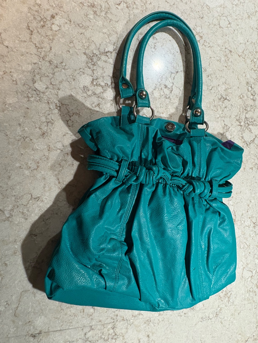 Cato Teal Ruched Shoulder Bag